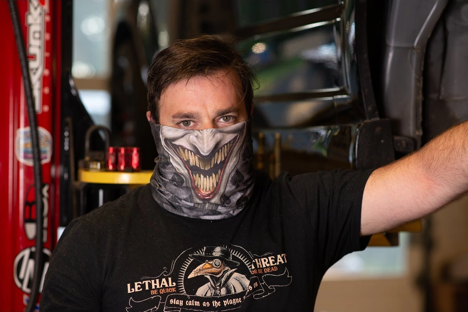 Lethal Threat Jester Face tunnel, Multi-color, One size fits most