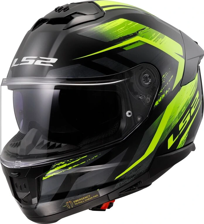 LS2 FF808 STREAM II FURY helmet - Black H-V Yellow, 3XL