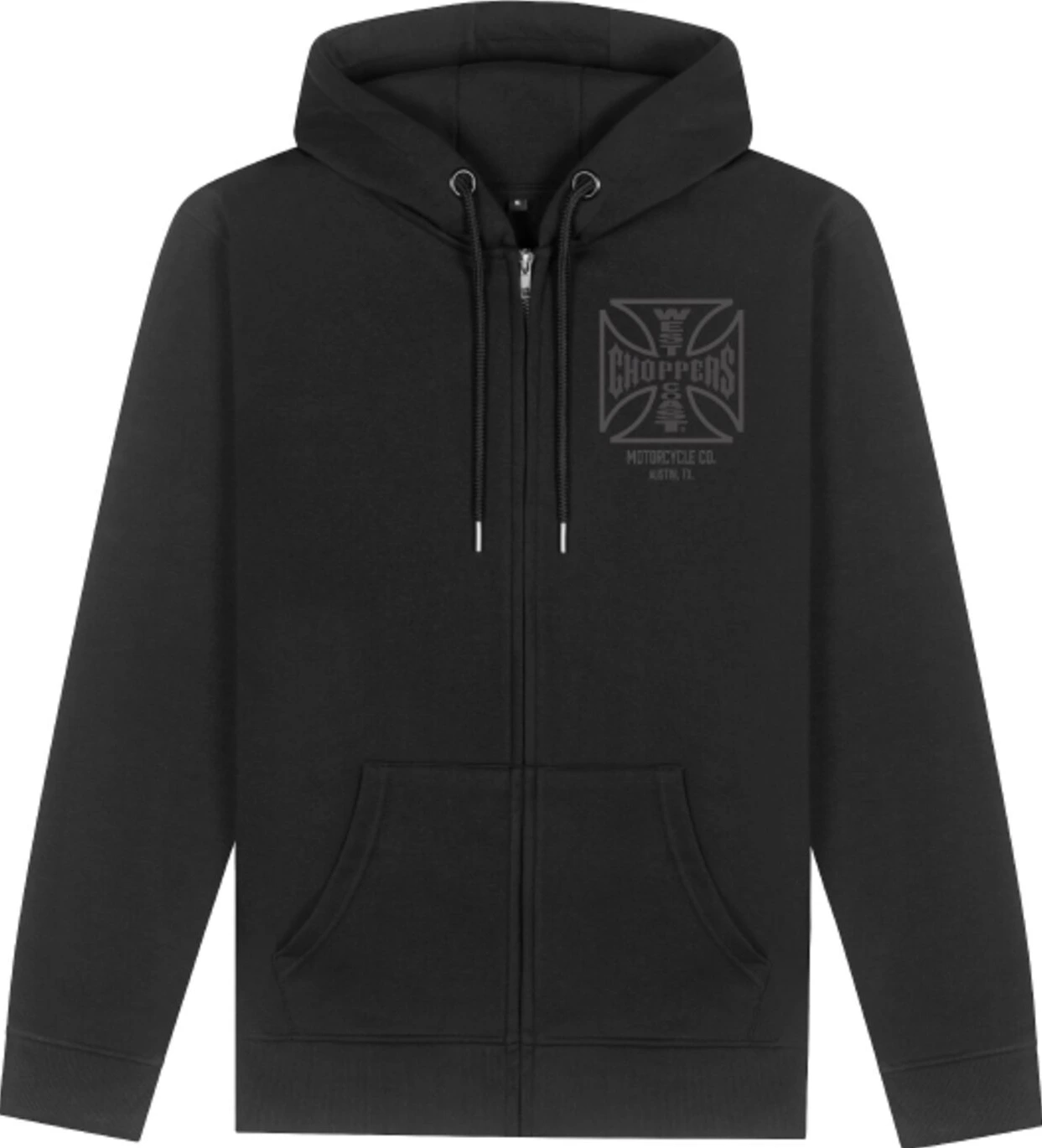 WCC ATX Cross zip hoodie, Black, gray, S