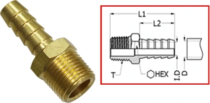 Sea-X connector Universal 1/4 NPT x 3/8