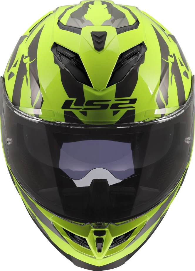 LS2 FF818 STORM III KAOS Helmet - L, Hi-Vis Yellow
