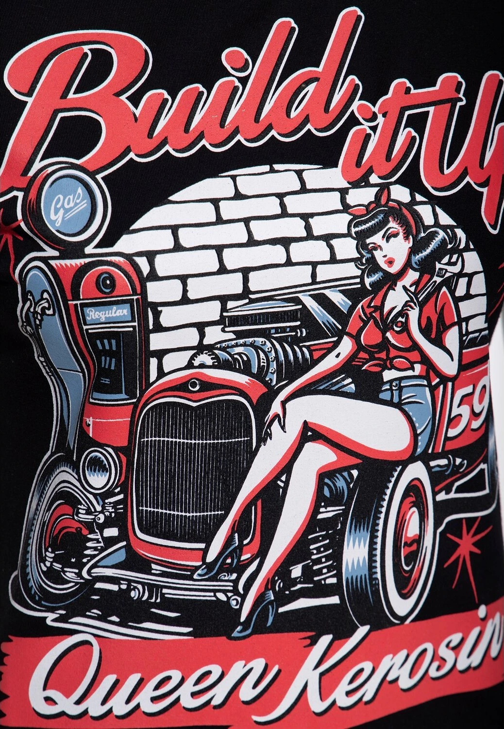 Queen Kerosin Build It Up t-shirt, Black, M