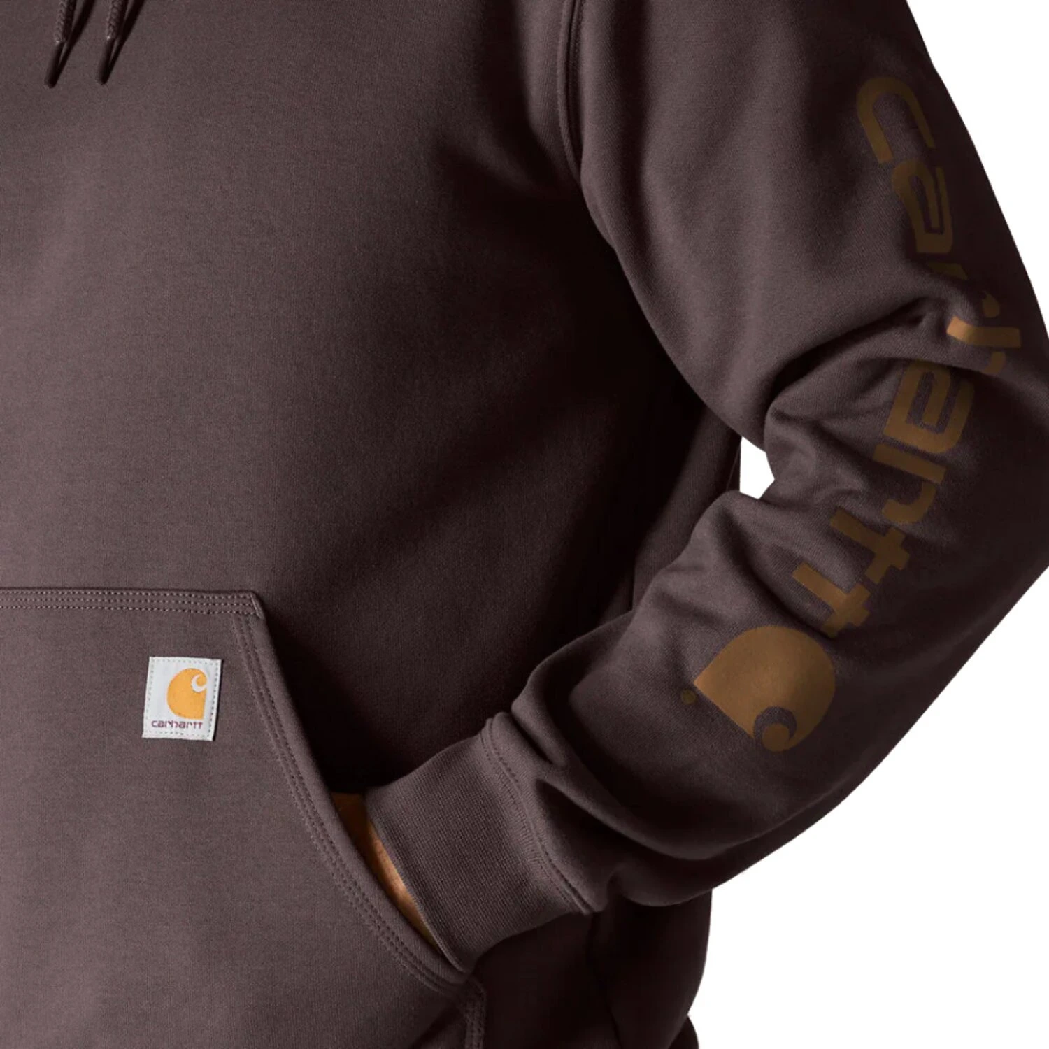 Carhartt Sleeve Logo hoodie, dark sepia, S