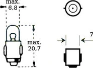 Lemputė 6v 1,2w Ba 7s