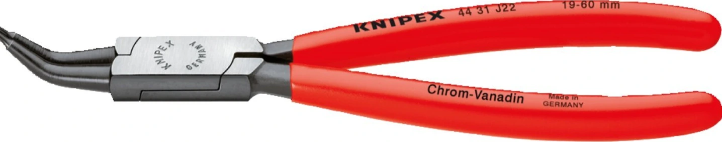 Knipex internal circlip pliers with 45° angled tips, Black, 180 mm