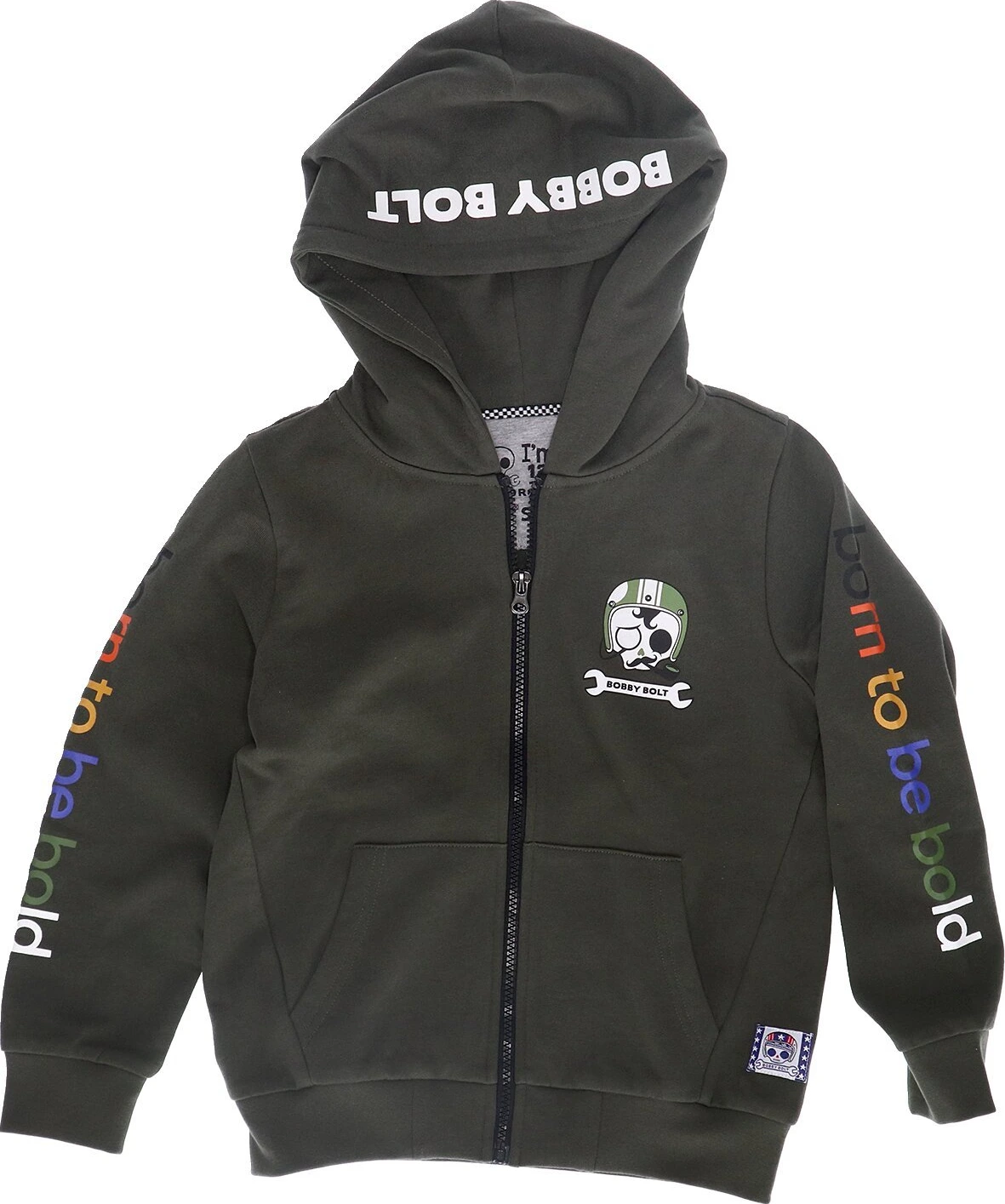Bobby Bolt sir Bobby zip hoodie, Green, 110/116
