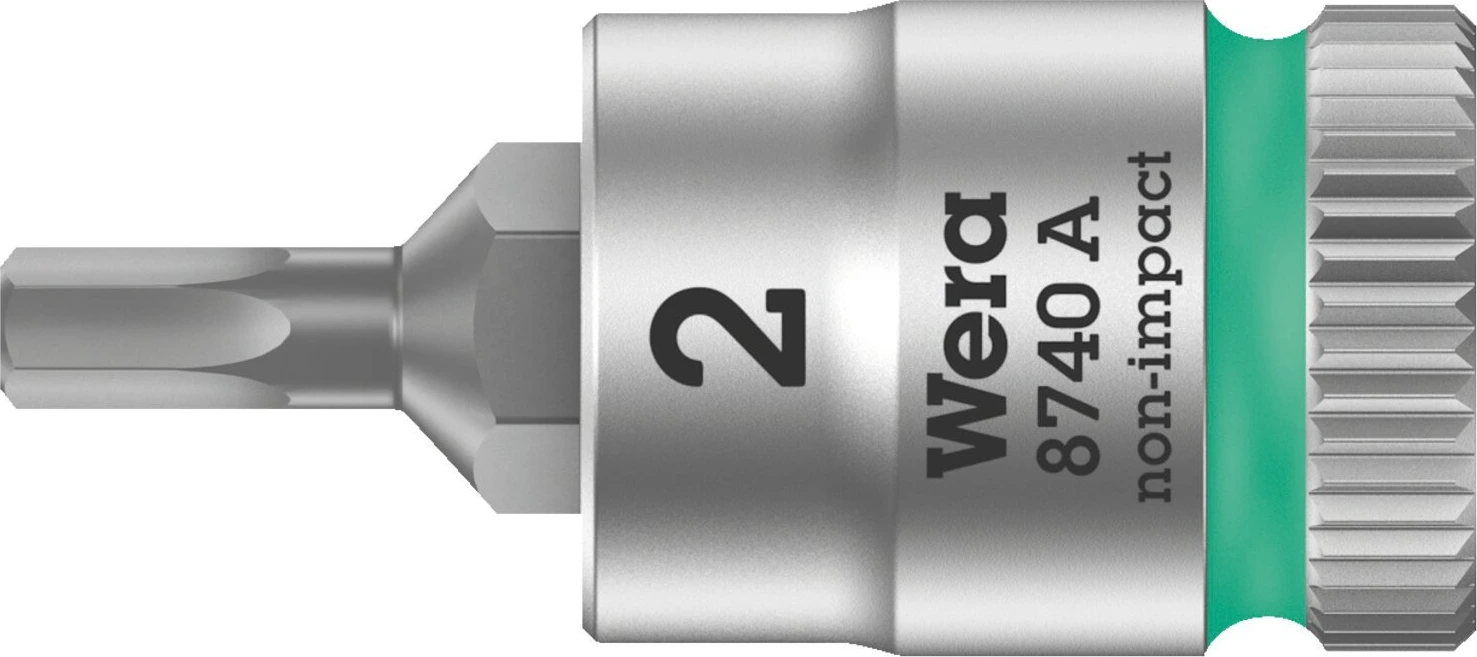 Wera Zyklop 1/4" Hex socket bit - Metric, Gray, 2 mm, Brushed