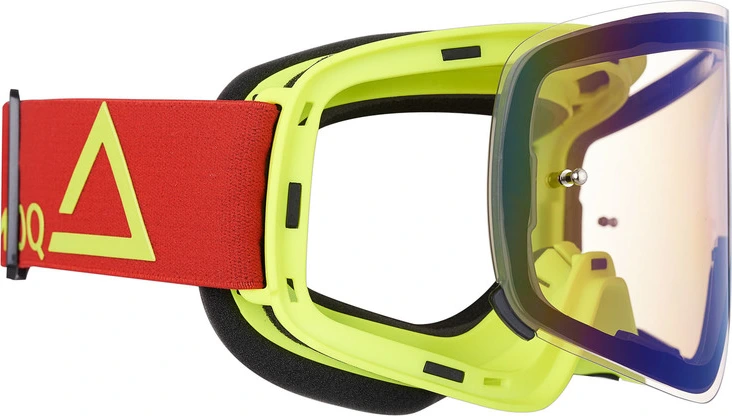 AMOQ MX Goggles Vision Magnetic Red-HiVis - Gold Mirror