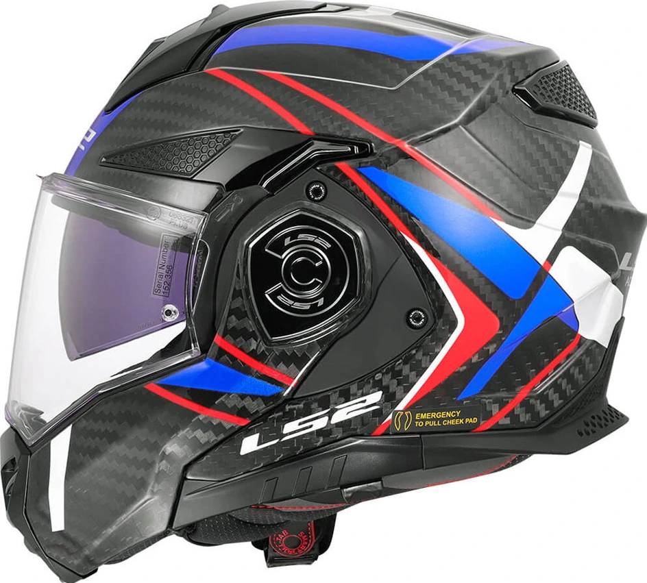 LS2 FF901 ADVANT X CARBON FUTURE II Helmet - XL, White Blue