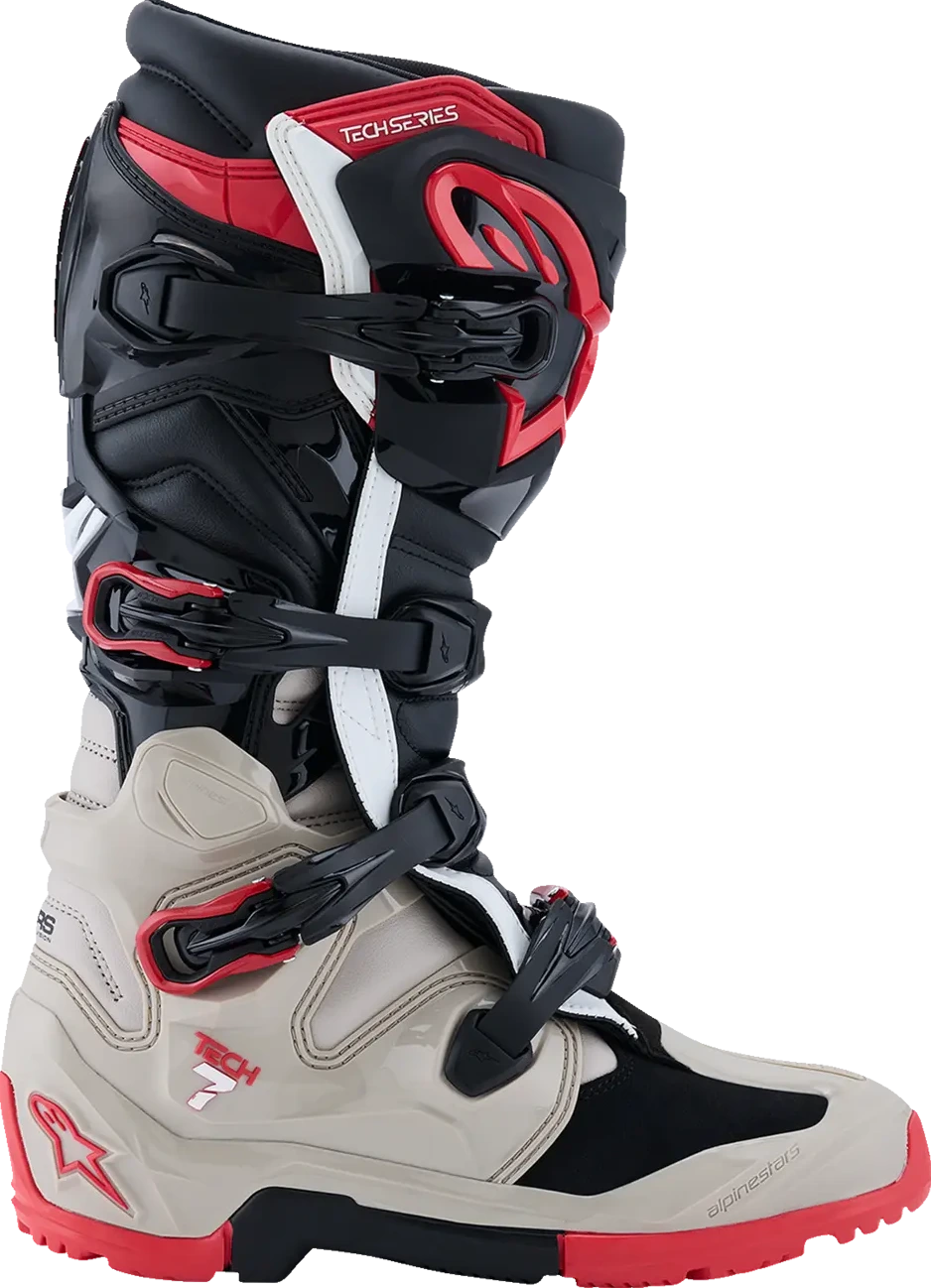 BOOT TECH 7 ENDURO BLK/LT GRAY/BRT RD 7