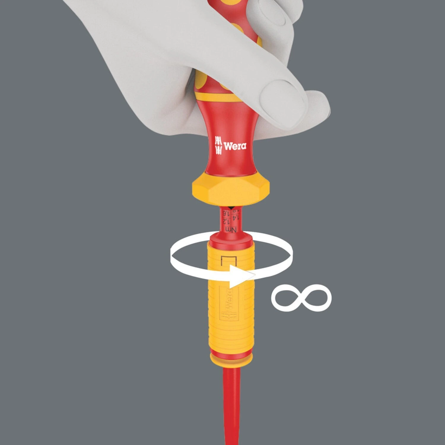 Wera adjustable torque handle VDE Kraftform, Red