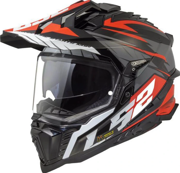 LS2 MX701 EXPLORER SPIRE Helmet - Black Titanium Red, L