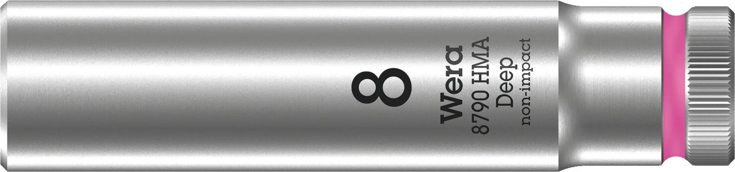 Wera, deep socket size 8mm, Chrome