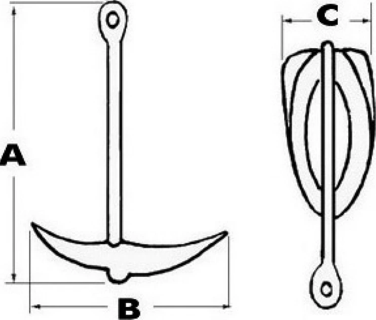 Grapnel anchor 8 kg