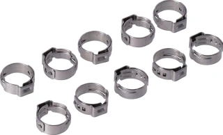 Crimp hose clamp, 5/8 (16.00mm) ID. Stainless