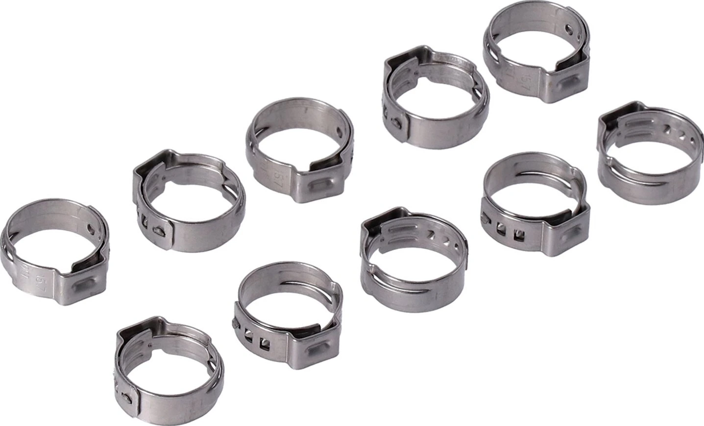 Crimp hose clamp, 5/8 (16.00mm) ID. Stainless