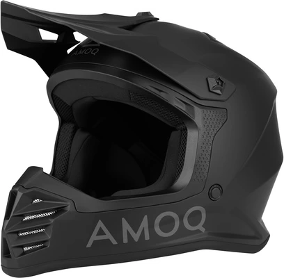 AMOQ Meteor V2 JNR MX helmet Blackout, YS (47-48)