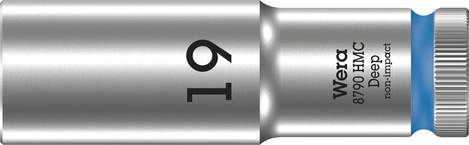 Wera, deep socket size 19mm, Chrome