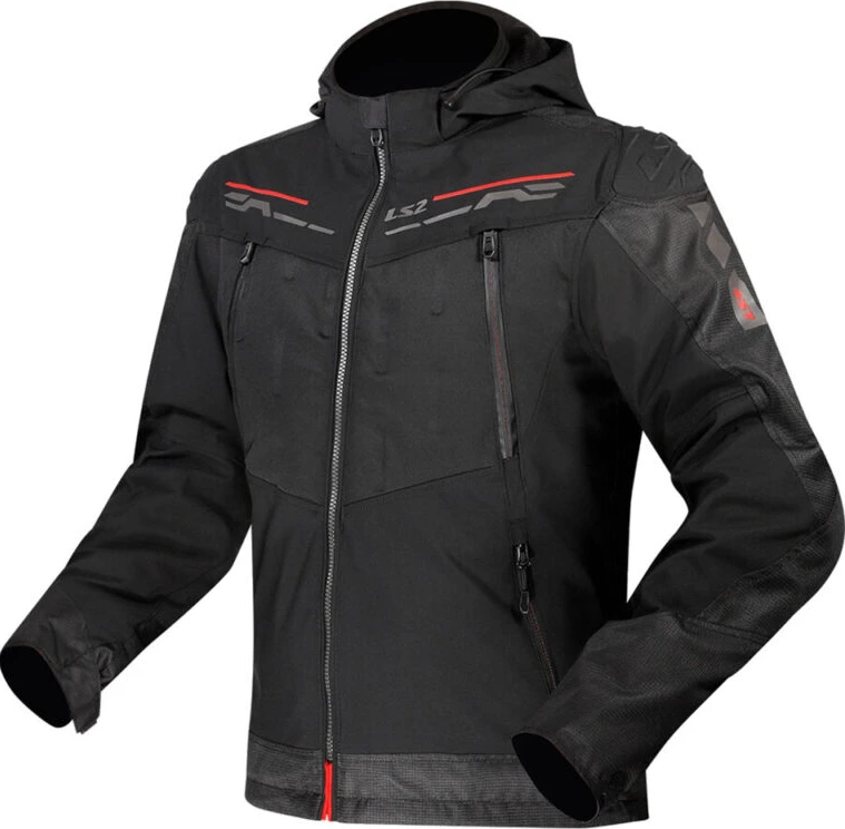 LS2 Zirconium Man Jacket - S, Black Red