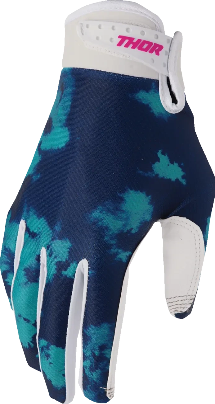 GLOVES YTH LAUNCHMODE BLEACH WHT/AQ 2XS
