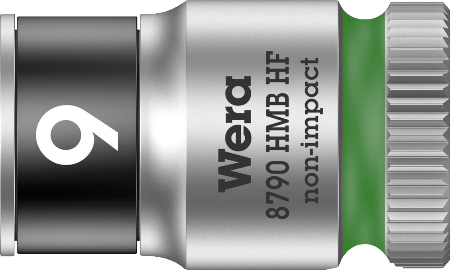 Wera Zyklop 3/8" socket with holding function - Metric 9.0, 9 mm, Chrome