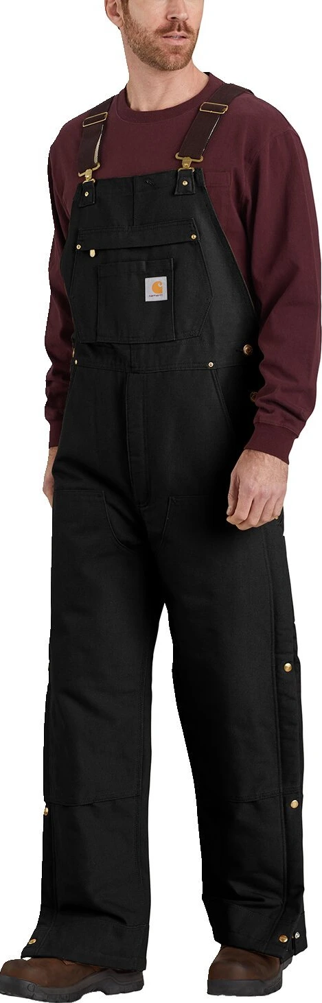 Carhartt Duck insulated bib overall, Black, M
