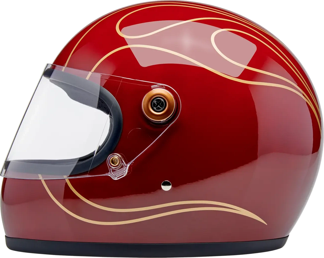HELMET GRINGO S GLOSS GARNET RED W/ FLAMES SM