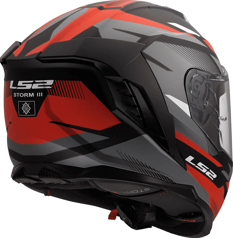 LS2 FF818 STORM III KOMAI Helmet - Black Red, S