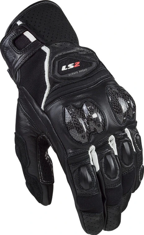 LS2 SPARK II Leather Man Gloves - L, Black White
