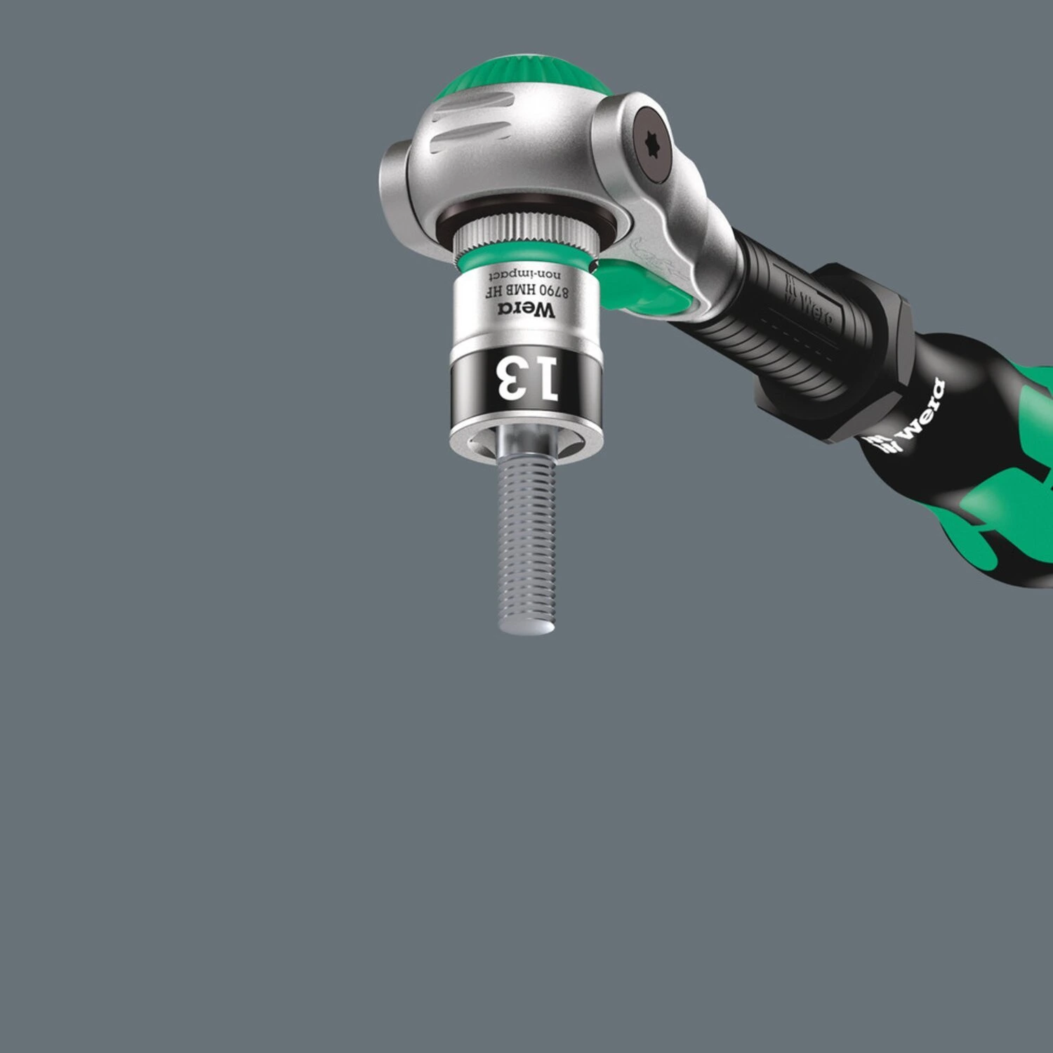 Wera Zyklop 3/8" socket with holding function - Metric 19.0, 19 mm, Chrome