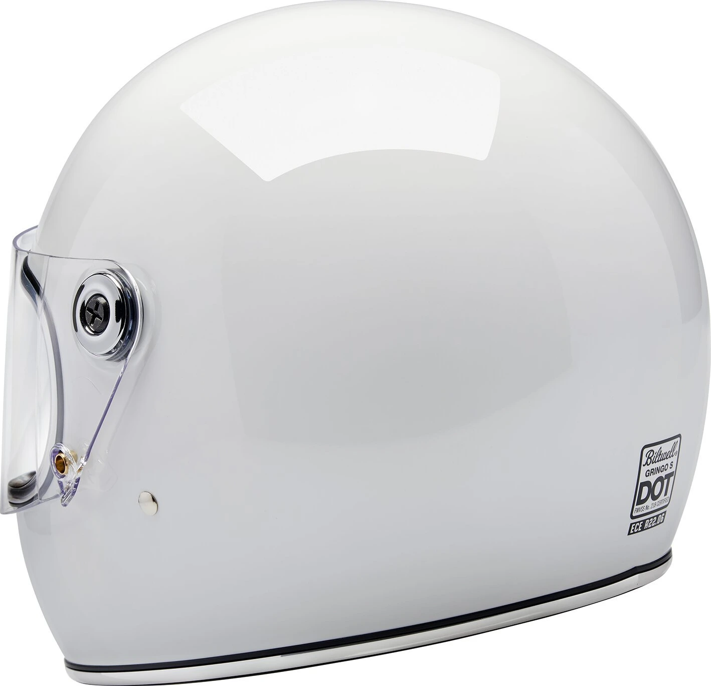 Biltwell Gringo S helmet, White, XS, Gloss