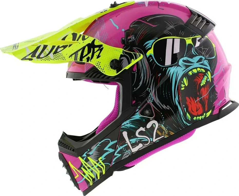 LS2 MX437 FAST II MINI GORILLA Helmet - S, Purple