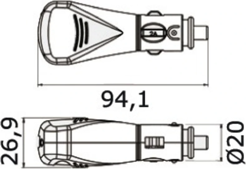Plug with USB con.