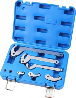 Adjustable hook & pin wrench set 35-120mm 8pcs