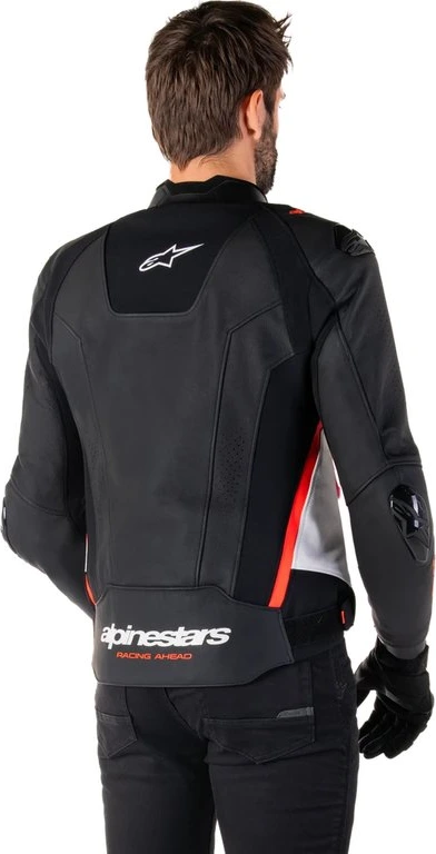 Alpinestars Leather Jacket Missile v3 Black/White/Red Fluo, 52