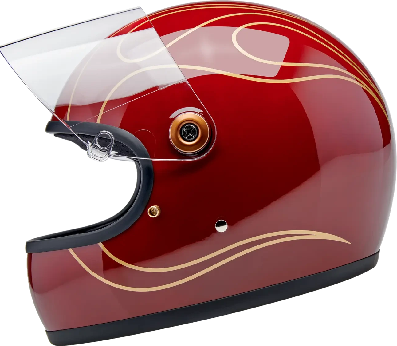 HELMET GRINGO S GLOSS GARNET RED W/ FLAMES SM