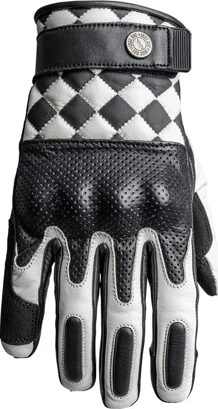 GLOVE TRACKER RACE LEATHER WHITE/BLACK SM