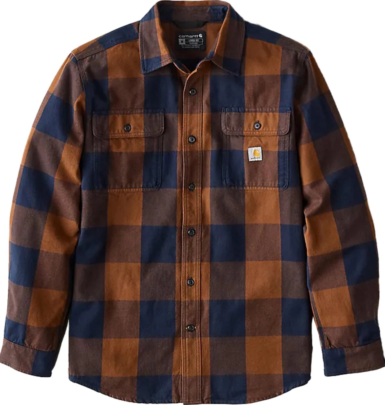 Carhartt Plaid flannel shirt red duck, Brown, L