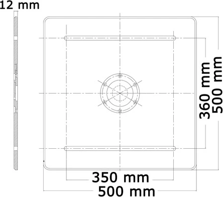 Osculati Table pedestal heavy duty 341-714mm