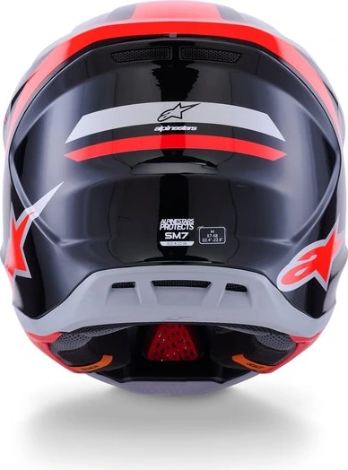Alpinestars Helmet S-M7 Rise Black/Silver/Fluo Red, XS