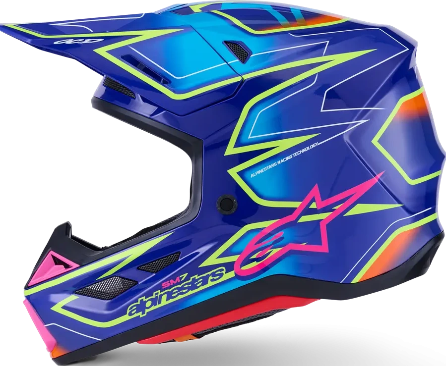 HELMET SM7 CAST BLU/YL/PINK XS