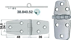 S.S hinge 88x38 mm