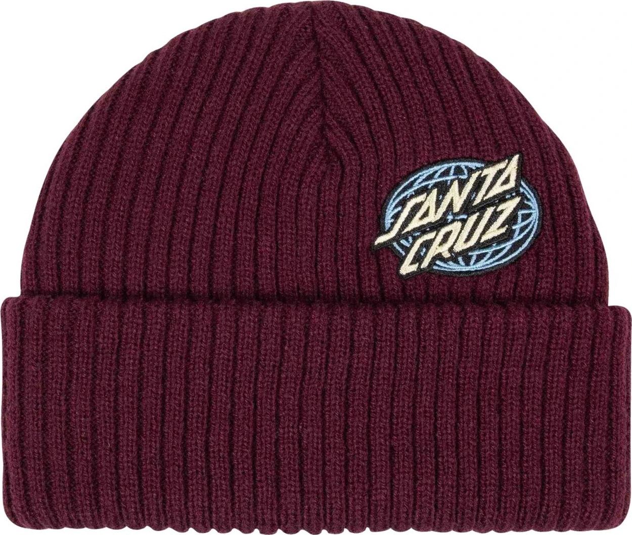 Santa Cruz Global Oval Dot beanie dark cherry, Red