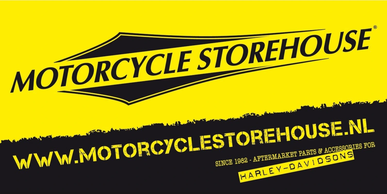 Motorcycle storehouse Logo sticker medium, Black