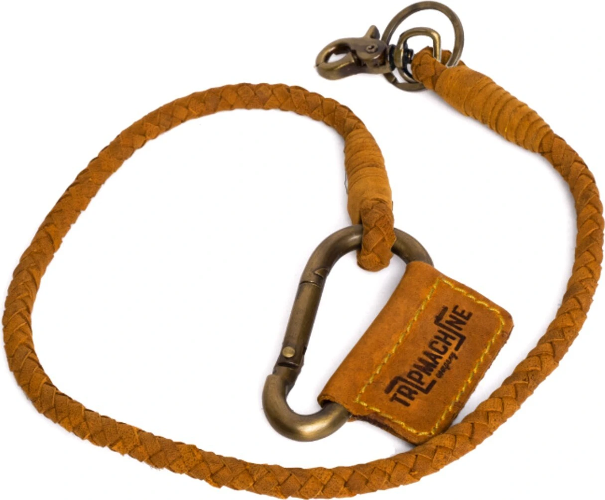 Trip Machine Braided key chain, tan