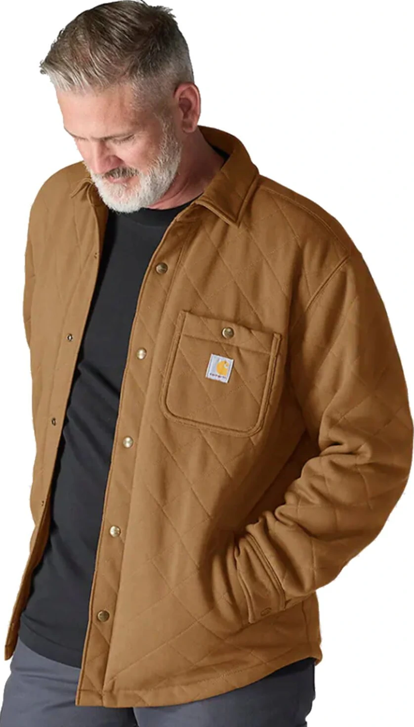 Carhartt Quilted Snap Front shirt, carhartt brown, M
