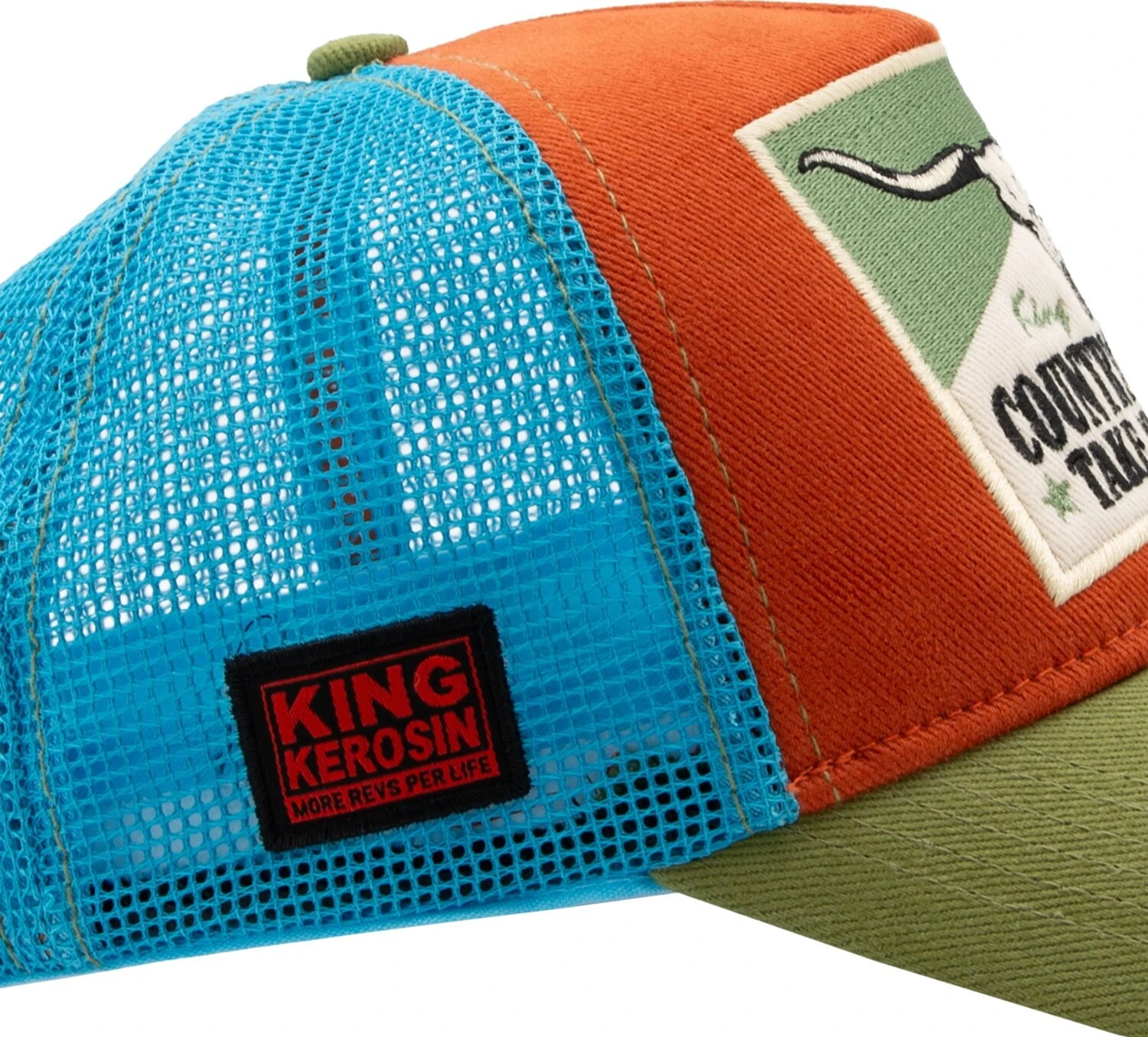King Kerosin Country Roads cap, Orange, green