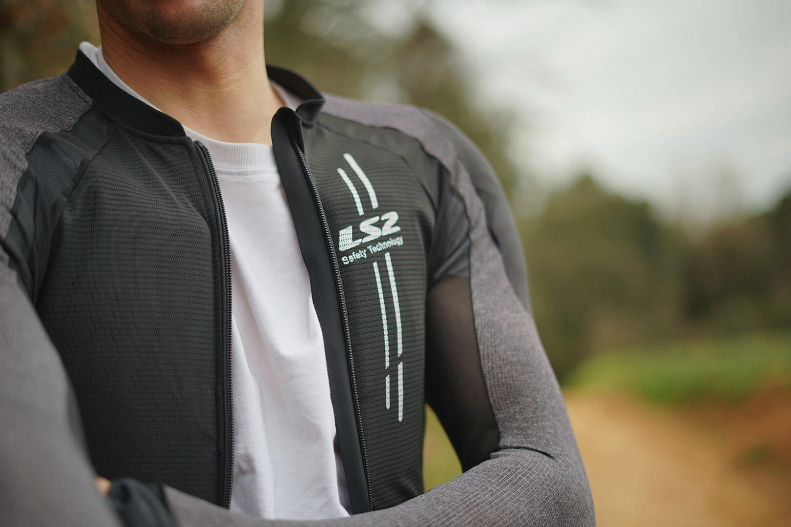 LS2 X-Armor Man Jacket - XS-S, Black Silver