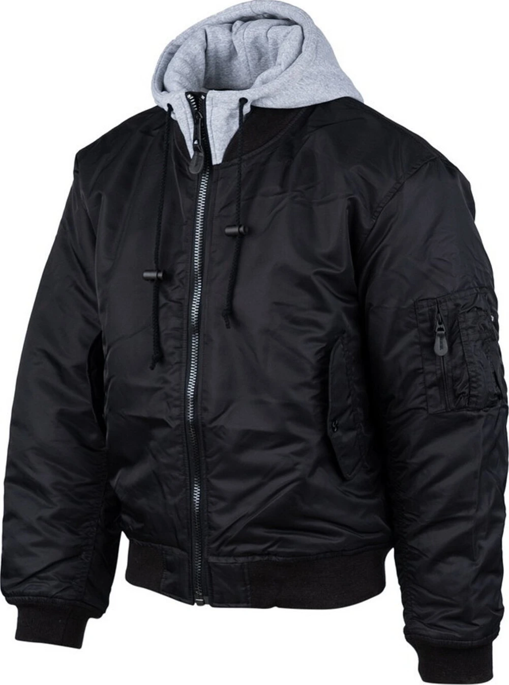 MA-1 Bomber hooded flight jacket, Black, S