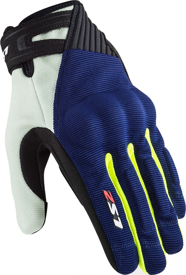 LS2 Dart II Man Gloves - L, Blue H-V Yellow